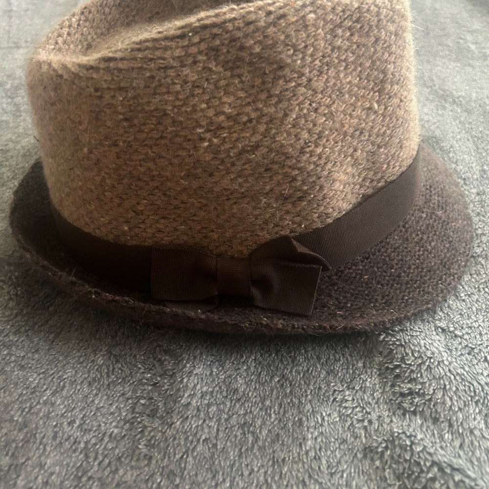 Elegant Brown Wool Fedora with bow (purchased in Cape May, NJ)
